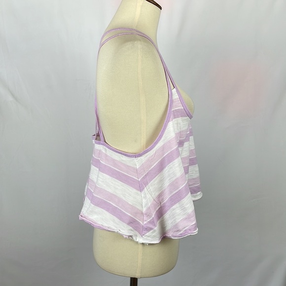 Hollister Lavender & Pink Striped Strappy Crop Tank Top - Size Medium - Picture 6 of 12